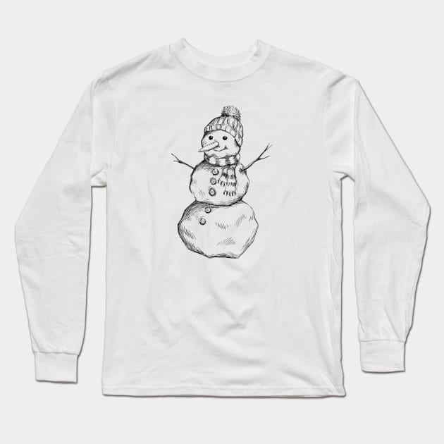 Snowman Long Sleeve T-Shirt by rachelsfinelines